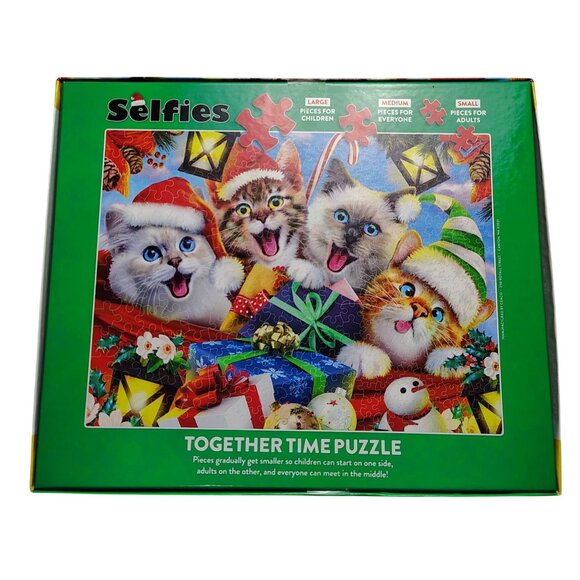 Ceaco Selfies Together Time 400-Piece Christmas Cats Family Jigsaw Puzzle - Picture 5 of 7